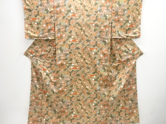 JAPANESE KIMONO / KOMON / UNUSED / FLOWER CLASSICAL PATTERN